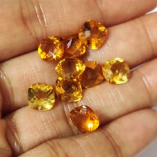 Citrine 8x8mm cushion checkerboard cut 1.69 cts